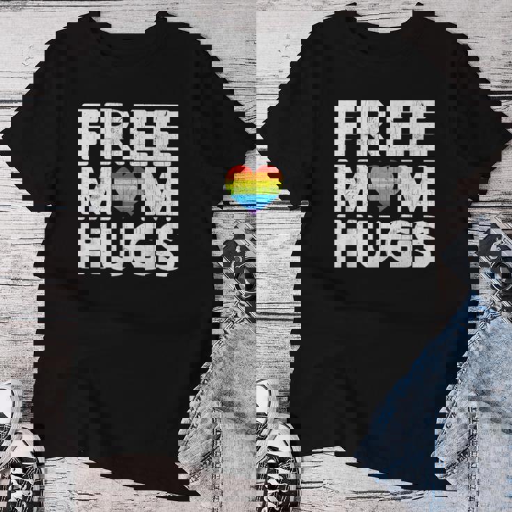 Free Mom Hugs Free Mom Hugs Rainbow Gay Pride Women T-shirt Unique Gifts
