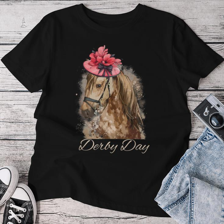 Hat Horse Racing Derby Party On Derby Day 2024 Women T-shirt Funny Gifts