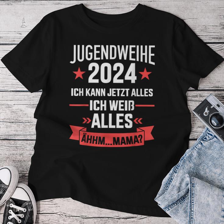 Jugendweihe 2024 Saying Kann Alles Weiß Alles Mama T-shirt Frauen Lustige Geschenke