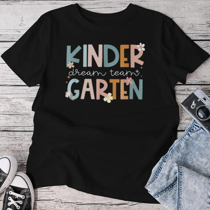Kindergarten Dream Team Groovy Teacher Back To School Women T-shirt Funny Gifts