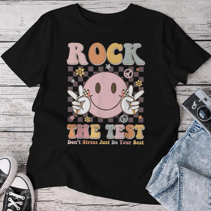 Rock The Test Of Testing Day Teacher Women T-shirt Personalized Gifts
