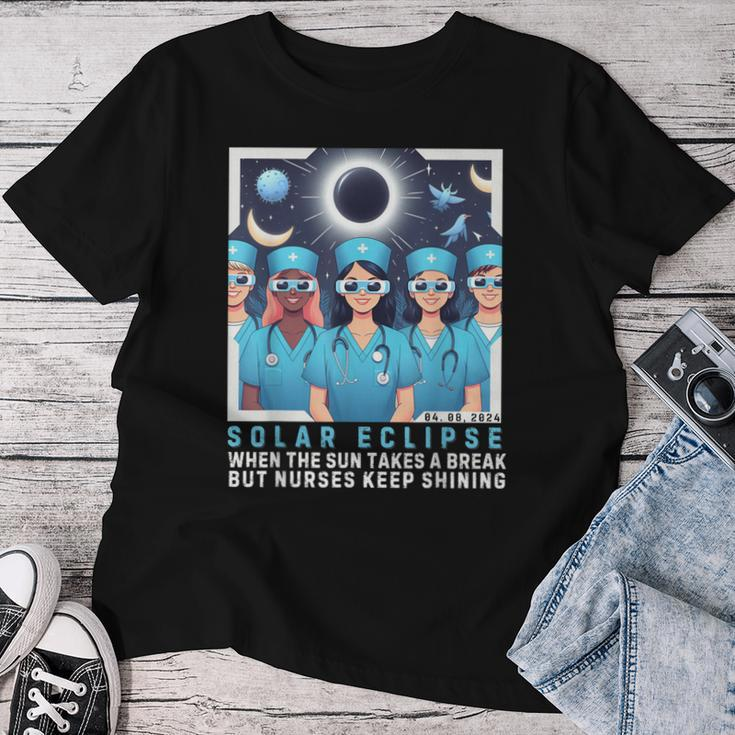 Sarcasm Nurse SayingNurse Solar Eclipse 2024 Usa Women T-shirt Unique Gifts