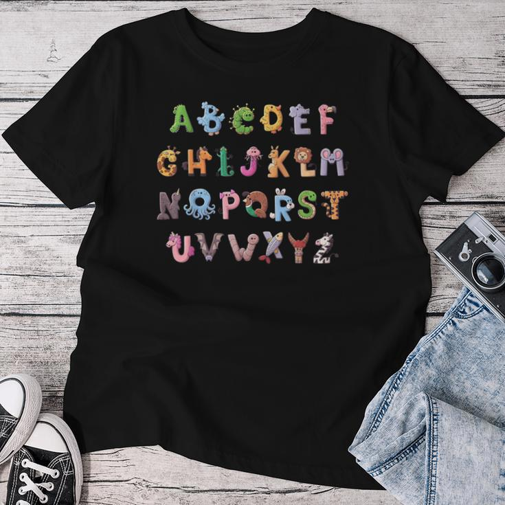 Funy Alphabet Abcs Animal Learning Kindergarten Teacher Women T-shirt Funny Gifts