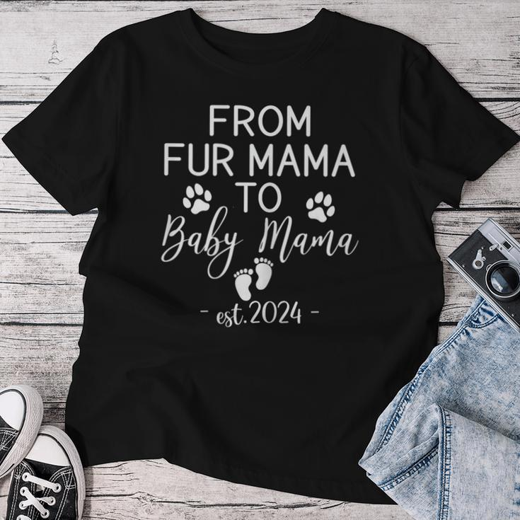 From Fur Mama To Baby Mama Est 2024 New Mom Dog Lover Women T-shirt Unique Gifts