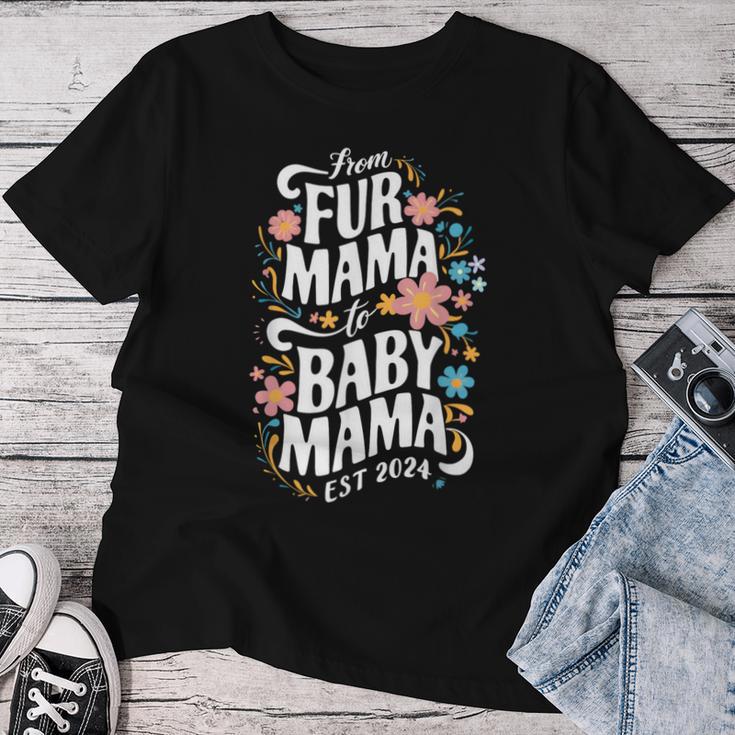 From Fur Mama To Baby Mama Est 2024 Katzenbesitzer Mama Schwanger T-shirt Frauen Lustige Geschenke