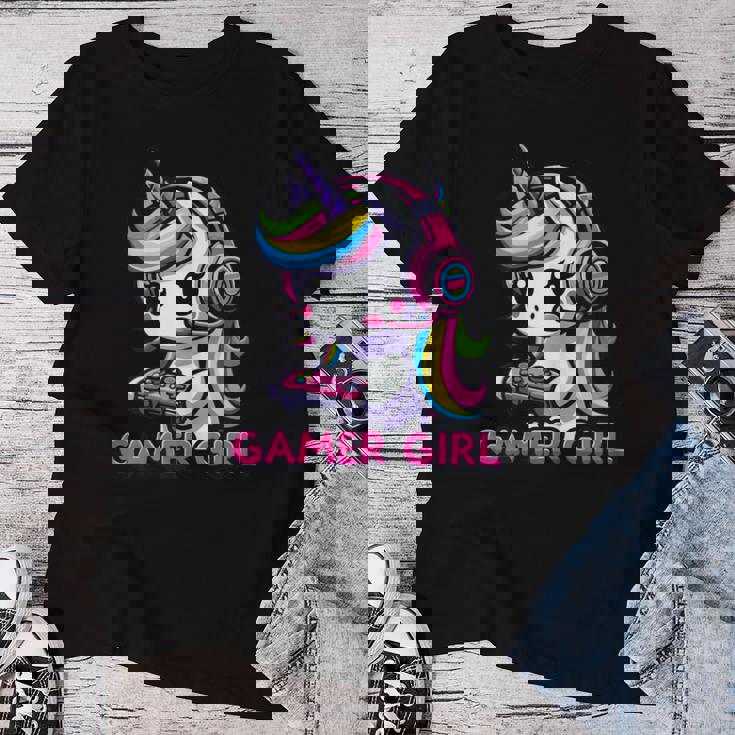 Gamer Girl Lindo Unicornioideojuegos Juegos Es Adolescentes Chicas Camiseta de mujer Regalos divertidos
