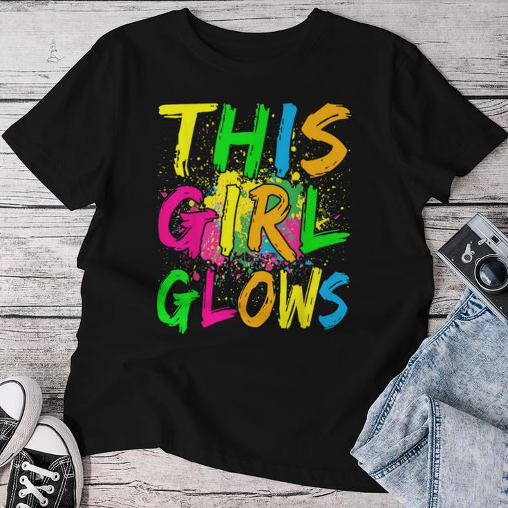 This Girl Glows 80S Retro Costume Party Women T-shirt Unique Gifts