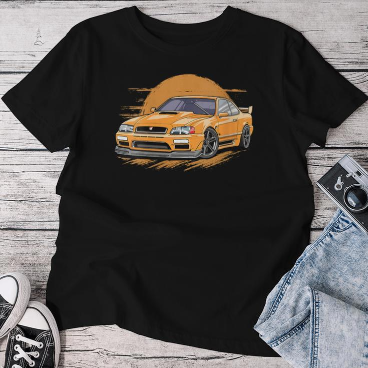 Girl Jdm Japanese Drift Car Vintage Sunset Graphic Night Women T-shirt Funny Gifts