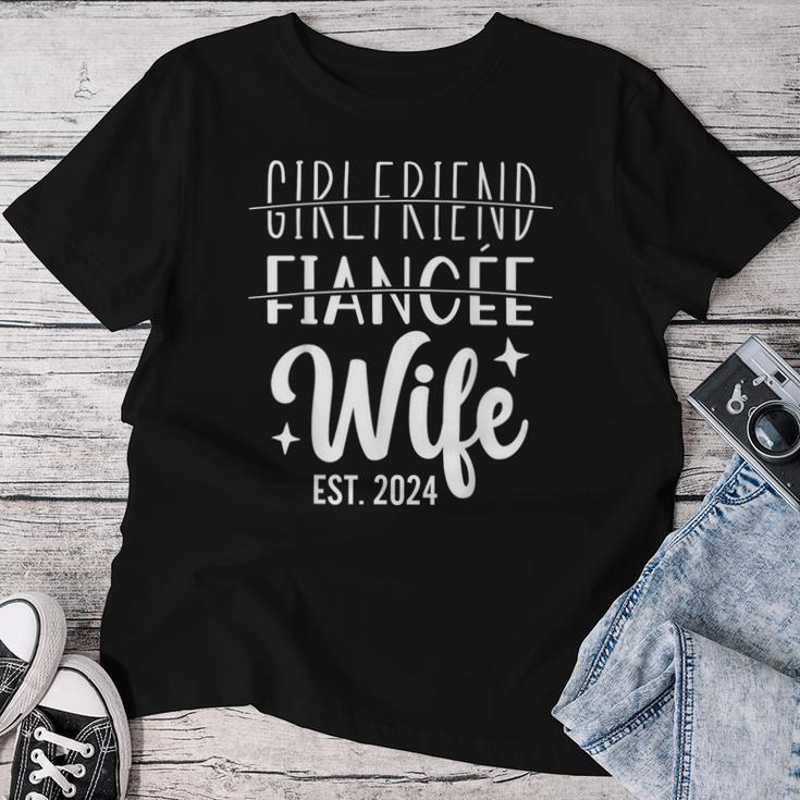 Girlfriend Fiancée Wife 2024 For Wedding And Honeymoon Women T-shirt Funny Gifts