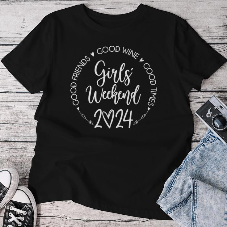 Girls Weekend 2024 Best Friends Trip Good Time Wine Vacation Women T-shirt Funny Gifts