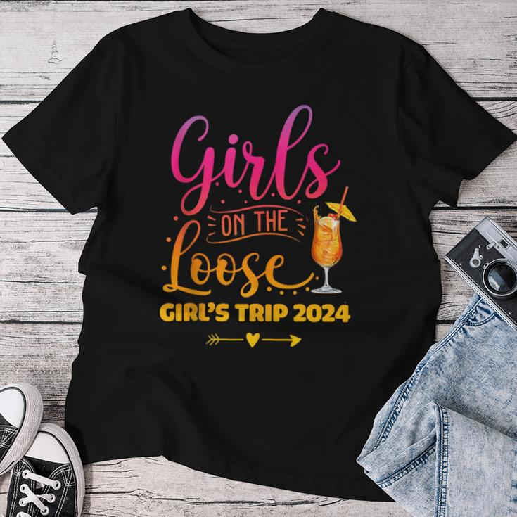 Girls On The Loose Tie Dye Girls Weekend Trip 2024 Women T-shirt Funny Gifts