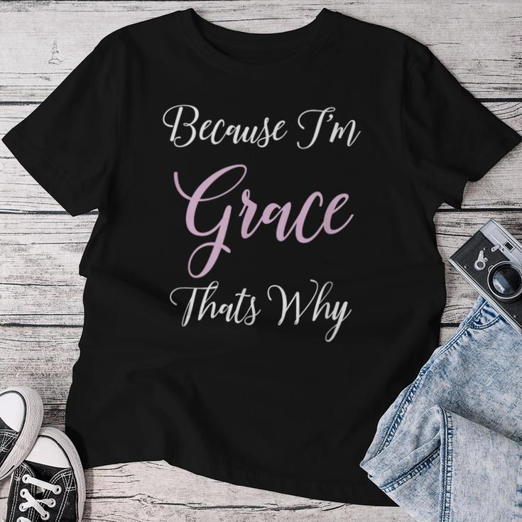 Grace Name Personalized Cute Pink Black Girl Women T-shirt Funny Gifts