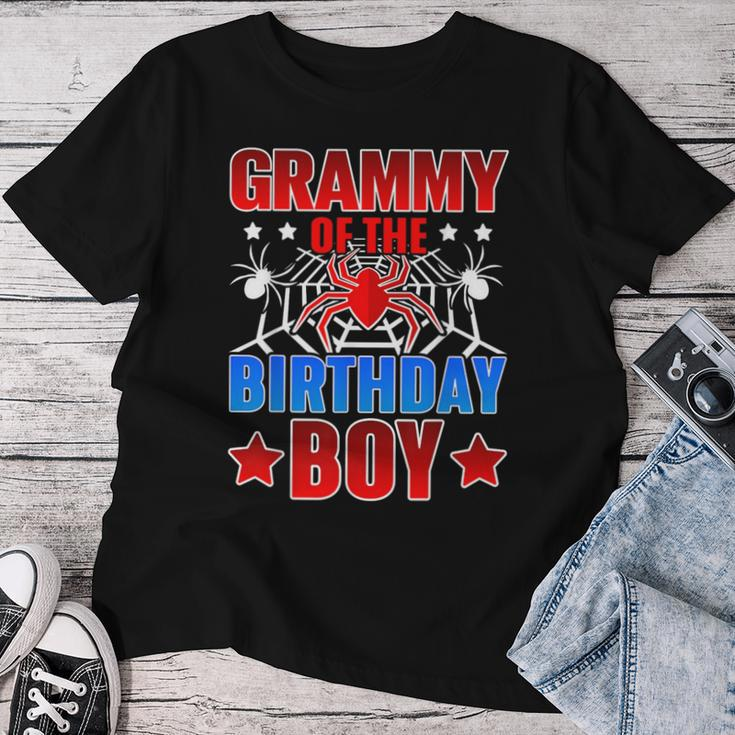 Grammy Of The Birthday Boy Costume Spider Web Party Grandma Women T-shirt Personalized Gifts