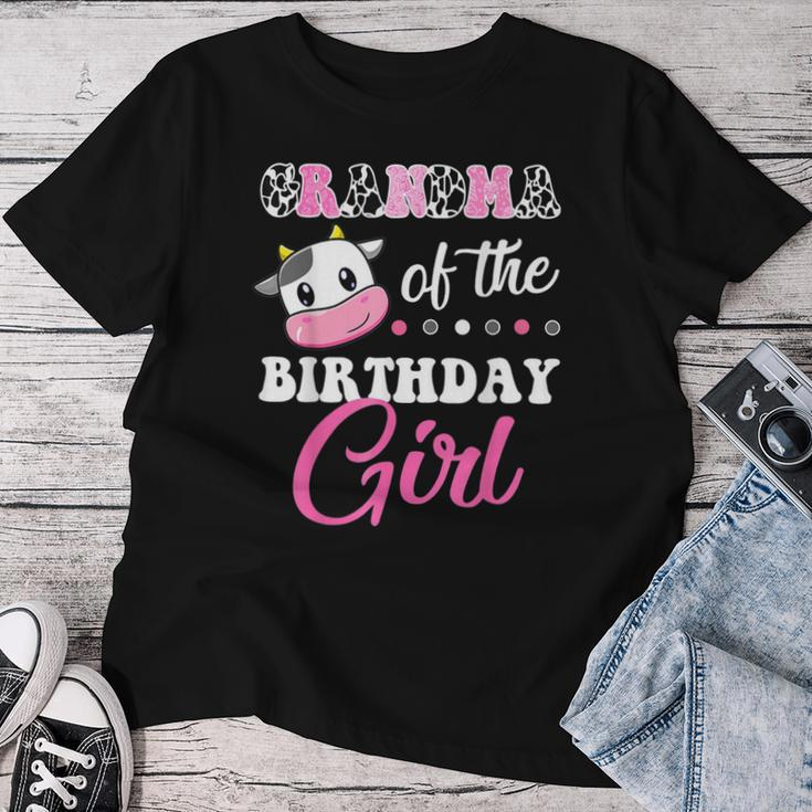 Grandma Of The Birthday Girl Family Matching Farm Cow Women T-shirt Unique Gifts