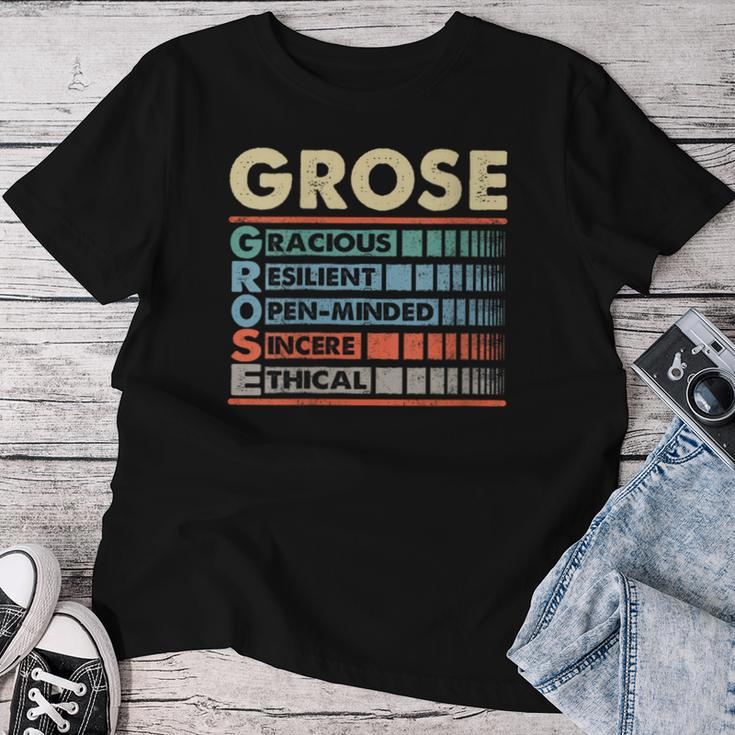 Grose Family Name Last Name Grose Women T-shirt Funny Gifts