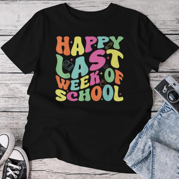 Happy Last Week Of School For Teachers And Student Groovy Women T-shirt Funny Gifts