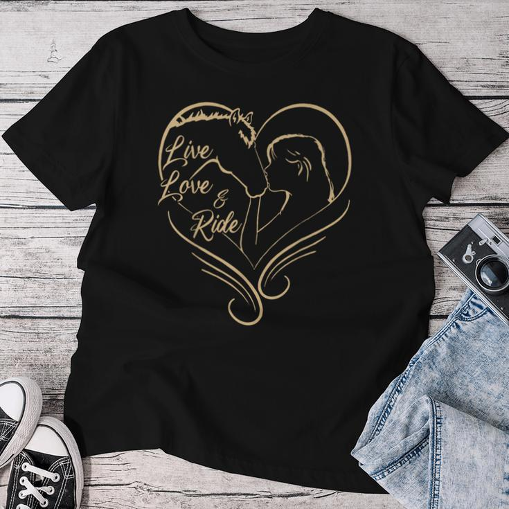Horse-Riding Live Love And Ride Girl Equestrian Women T-shirt Funny Gifts