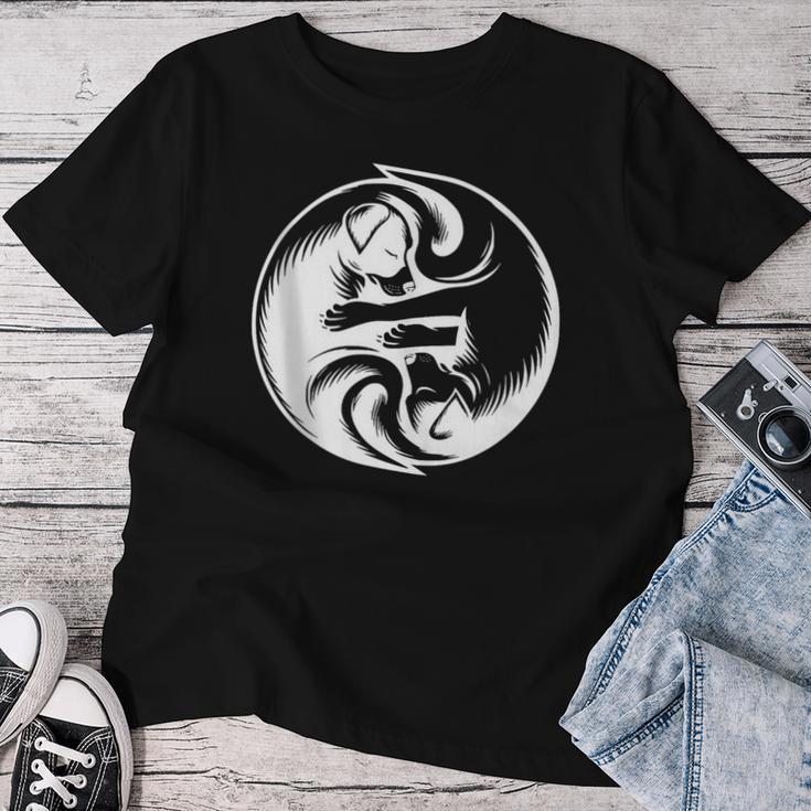 Hunde Balance Yin Yang Hundeliebhaber Geburtstag Mama Papa T-shirt Frauen Lustige Geschenke