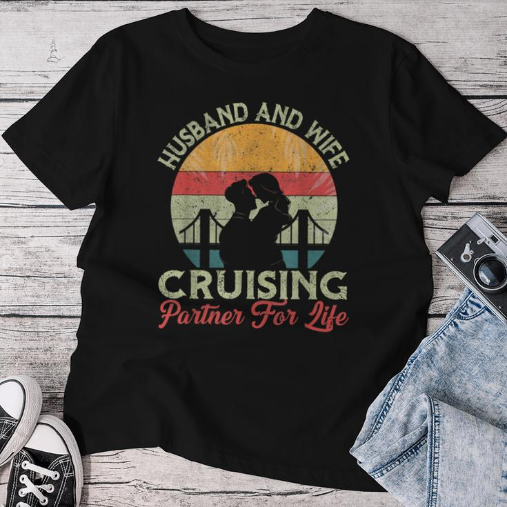 Husband And Wife Cruising Partners For Life Couple Cruise Women T-shirt Unique Gifts