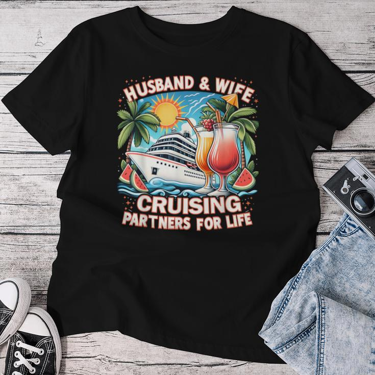 Husband And Wife Cruising Partners For Life Honeymoon Cruise Women T-shirt Personalized Gifts