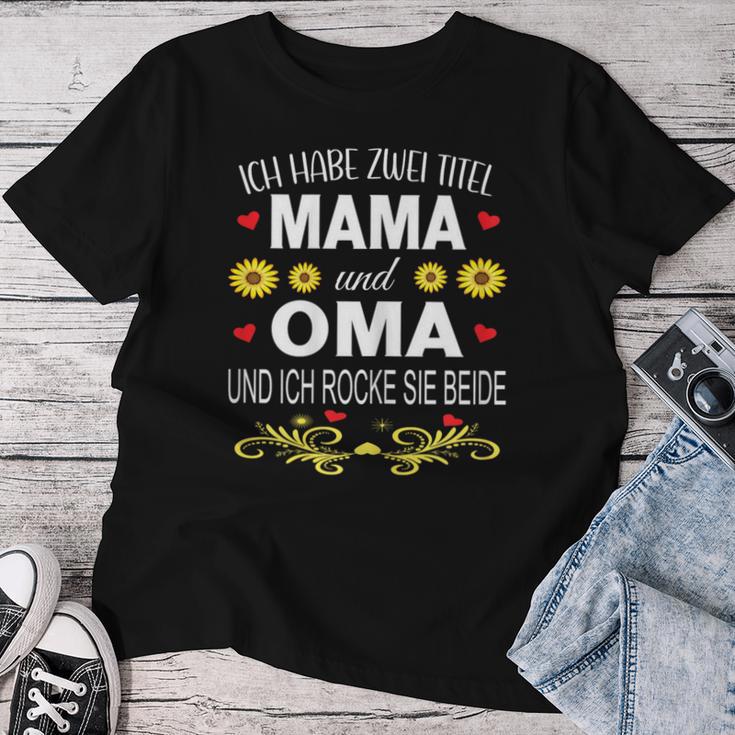 Ich Habe Zwei Titel Mama & Oma Muttertag Oma Geschenk Spruch T-shirt Frauen Lustige Geschenke