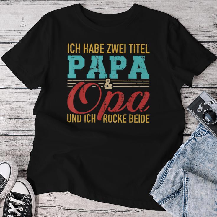 Ich Habe Zwei Titel Papa Und Opa Und Ich Rocke Bee T-shirt Frauen Lustige Geschenke