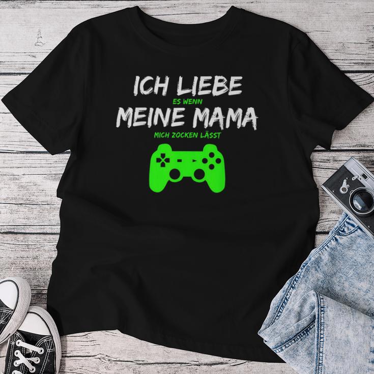 Ich Liebe Es Wenn Meine Mama Mich Zocken Lässt T-shirt Frauen Lustige Geschenke