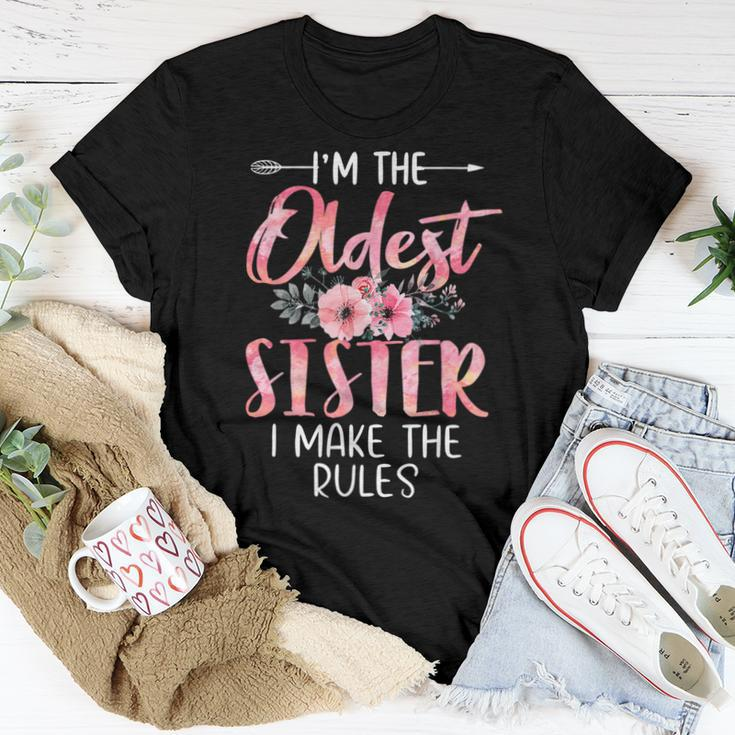 I'm The Oldest Sister I Make The Rules Floral Cute Women T-shirt Unique Gifts