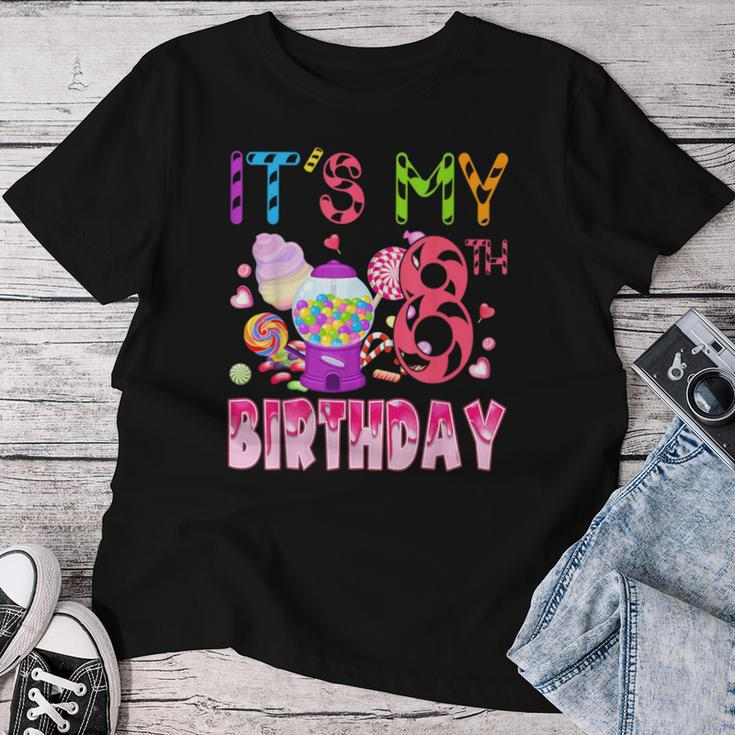 Its My 8Th Birthday Candy Candyland Birthday Girl 8 Year Old Women T-shirt Funny Gifts