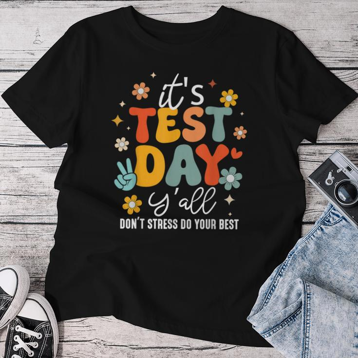 It's Test Day Y'all Groovy Testing Day Teacher Student Exam Women T-shirt Unique Gifts