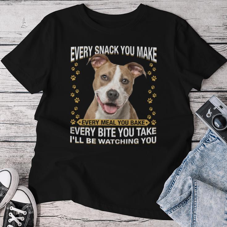 Jeder Snack Den Sie Machen Lustig Amstaff Hund Mama Hund Papa T-shirt Frauen Lustige Geschenke