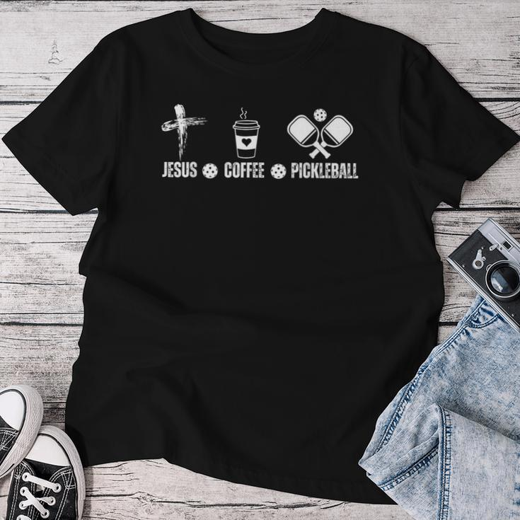 Jesus Coffee Pickleball Christian Pickleball Lovers Women T-shirt Unique Gifts