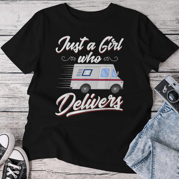 Just A Girl Who Delivers Postwoman Mail Truck Driver Women T-shirt Personalized Gifts