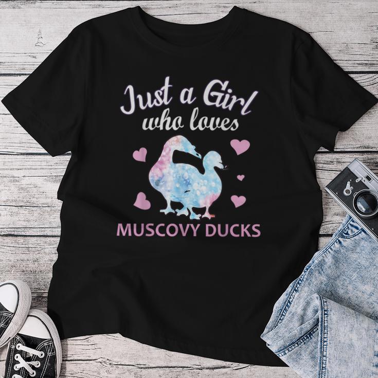 Just A Girl Who Loves Muscovy Duck Cute Duck Owner Women T-shirt Funny Gifts