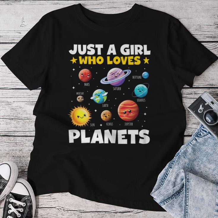 Just A Girl Who Loves Planets Solar Space Science Lover Stem Women T-shirt Funny Gifts