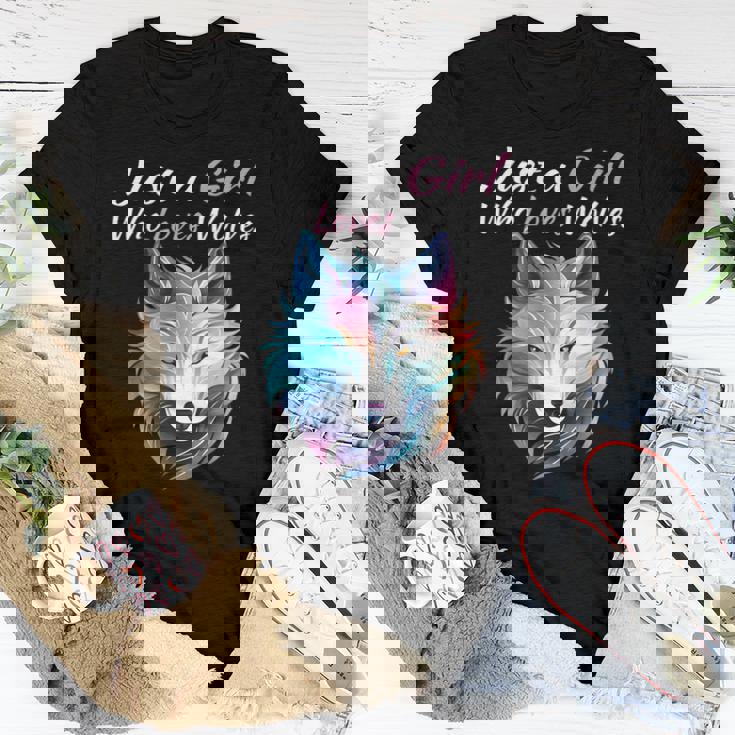 Just A Girl Who Loves Wolves Girls Wolf Women T-shirt Unique Gifts Just A Girl Who Loves Wolves Girls Wolf Women T-shirt Unique Gifts