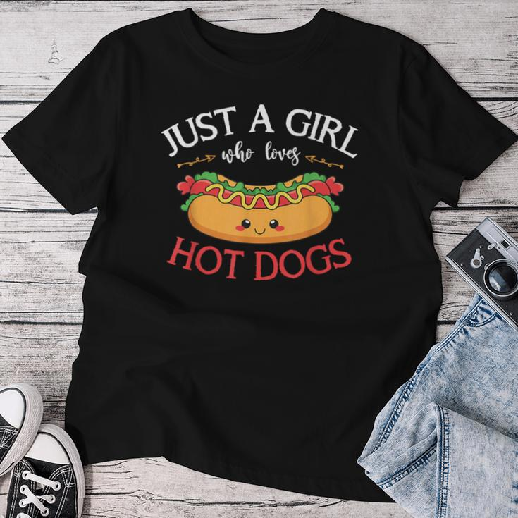 Kawaii Hotdog Lover Just A Girl Who Loves Hot Dogs Women T-shirt Funny Gifts