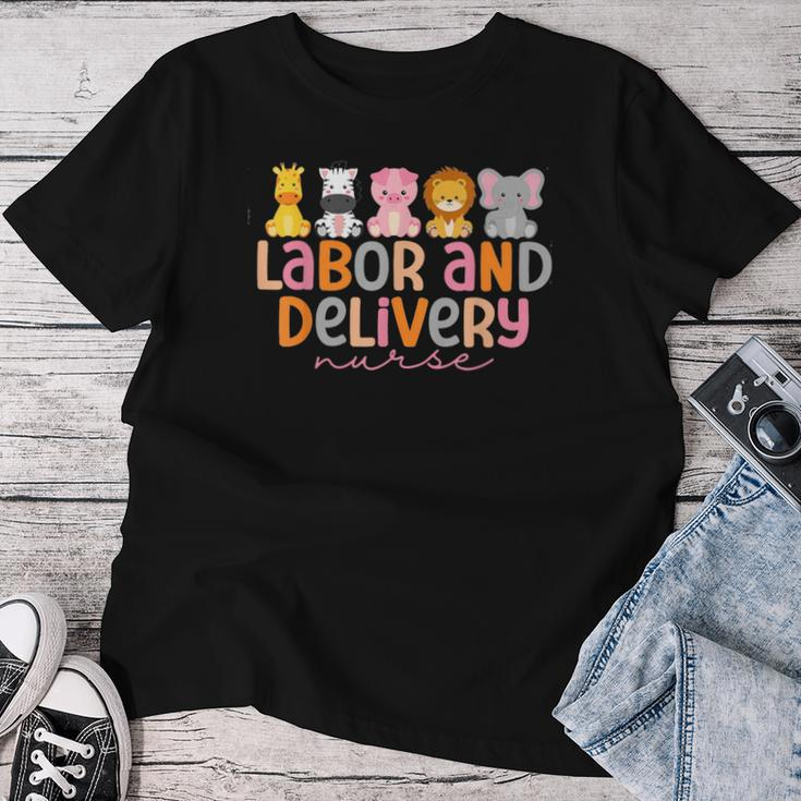 Labor And Delivery Nurse Safari Animals L&D Nurse Graduation Women T-shirt Funny Gifts