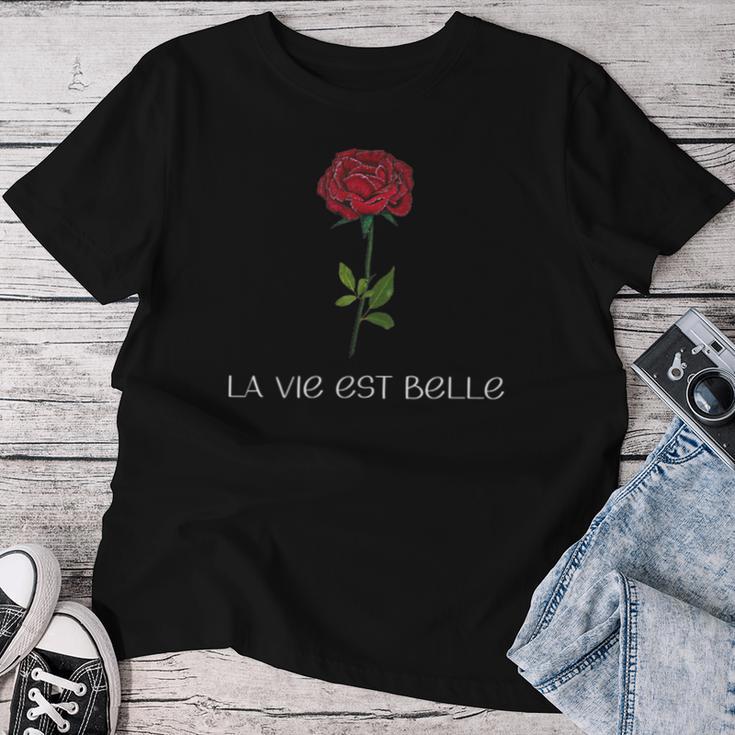 Laie Est Belle Red Rose Retro Flower Soft Grunge Aesthetic T-shirt Frauen Lustige Geschenke