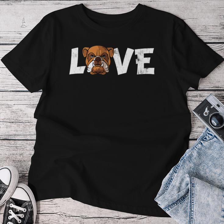 Liebe Bulldogge Mama Lustige Bulldogge Papa T-shirt Frauen Lustige Geschenke