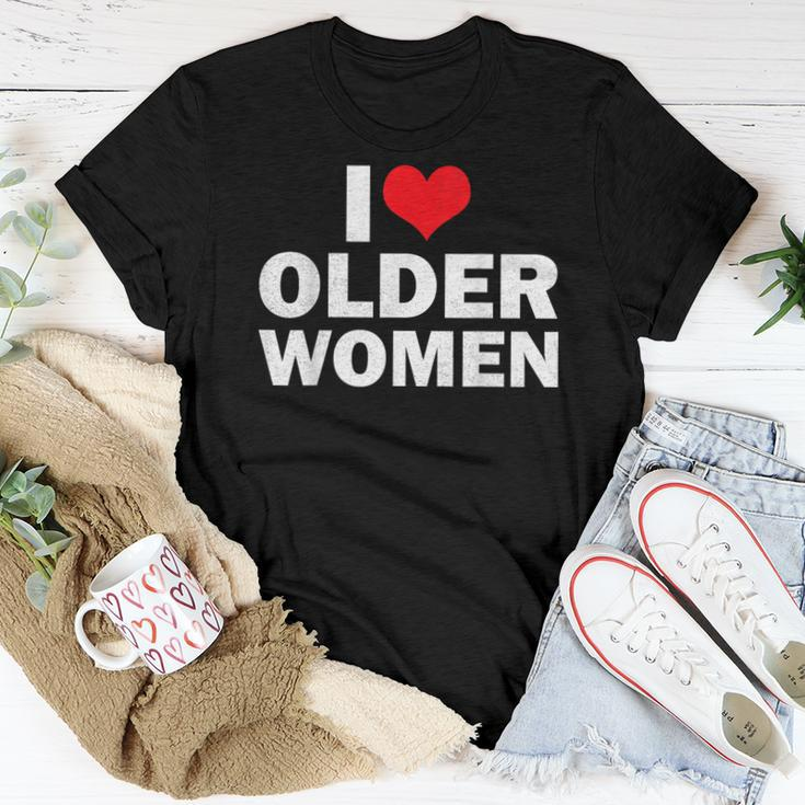 I Love Older I Heart Older Sarcastic Humor Women T-shirt Unique Gifts