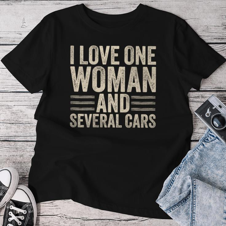 I Love One Woman And Several Cars Mechanic Car Lover Husband Women T-shirt Personalized Gifts