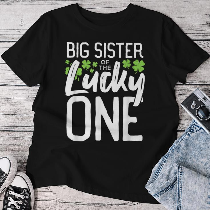 Lucky One First Birthday Big Sister Family St Patrick's Day Women T-shirt Personalized Gifts