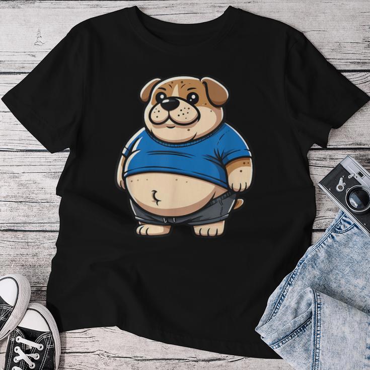 Lustiger Fetter Hund Mama Papa Familie Urlaub Haustier Liebhaber T-shirt Frauen Lustige Geschenke