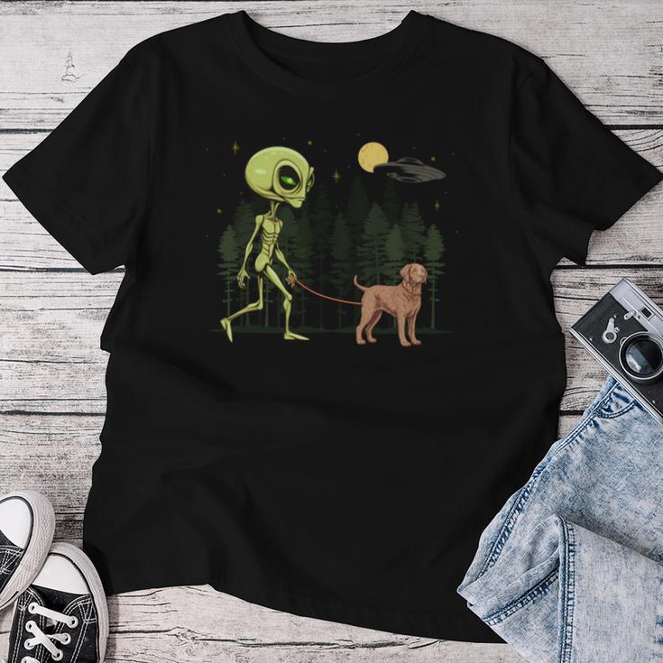 Lustiges Ww-Alien Walking Ufo Hund Mama Papa T-shirt Frauen Lustige Geschenke