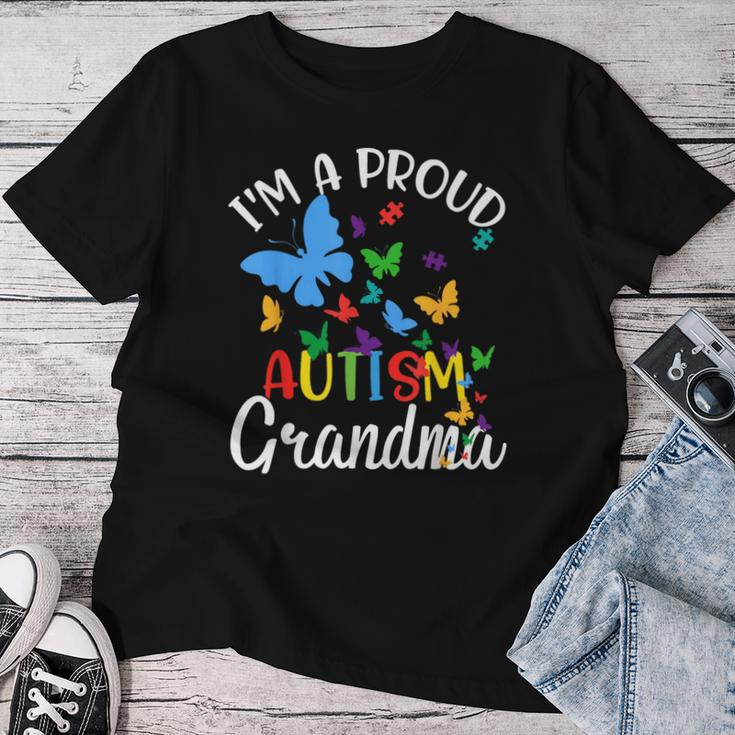 I M A Proud Autism Grandma Butterflies Autism Awareness Women T-shirt Funny Gifts