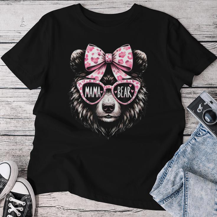 Mama Bär Mutter Muttertag Mami Bärin Rosa Schleife Brille T-shirt Frauen Lustige Geschenke