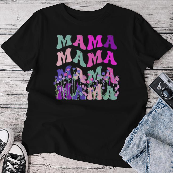 Mama Frauen Wildblume Floral Mama Muttertag Blumen T-shirt Frauen Lustige Geschenke