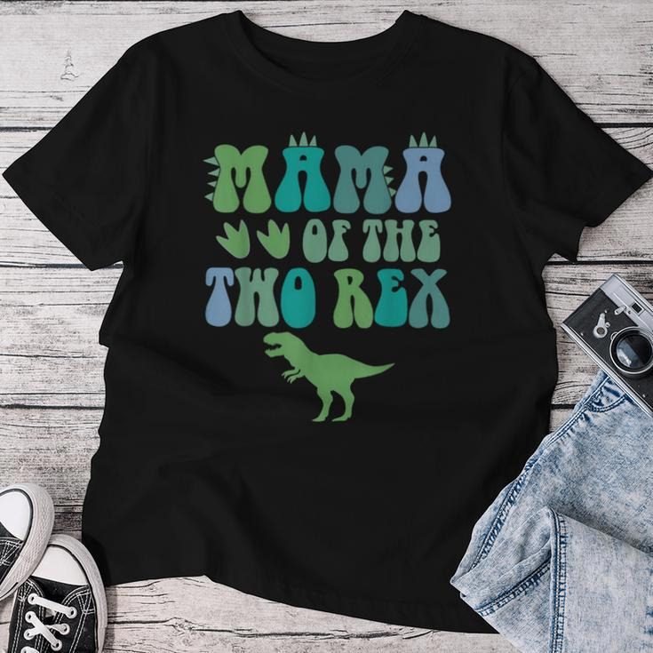 Mama Of The Two Rex Birthday Boy T-Rex Dinosaur Mommy Mom Women T-shirt Personalized Gifts