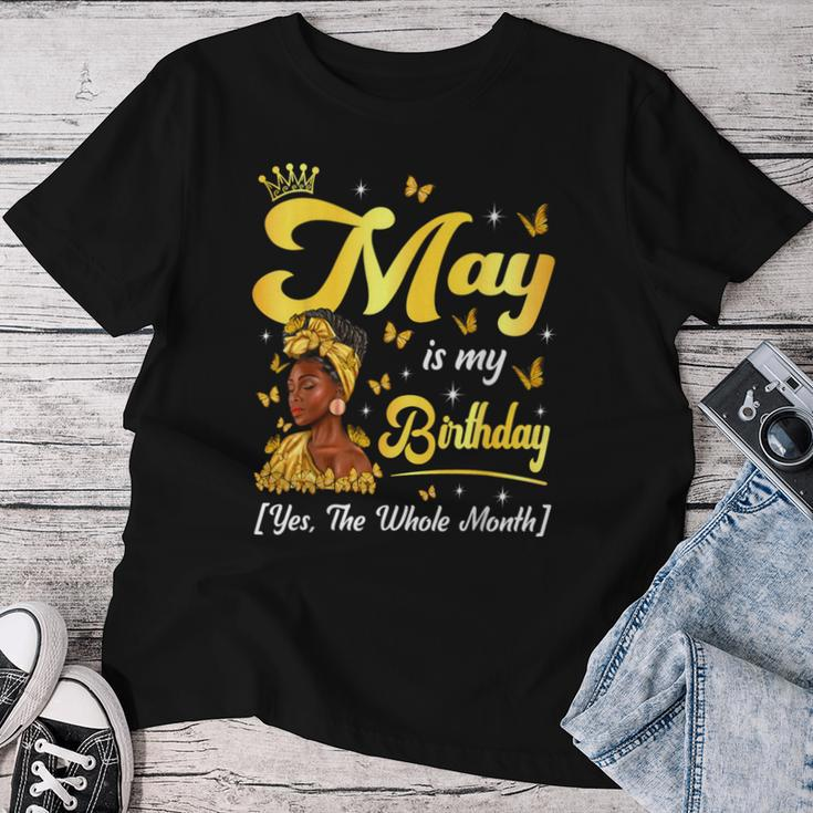 May Is My Birthday African American Woman Birthday Queen Women T-shirt Personalized Gifts